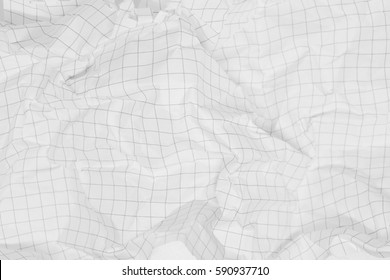 Crumpled Grid Paper Background