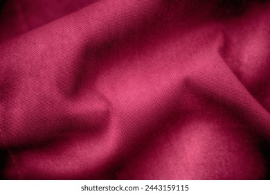A crumpled magenta fabric texture background. Close up. Adlı Stok Fotoğraf