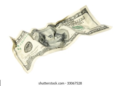 Crumpled Money On White Background Isolated Stock Photo 33067528 ...