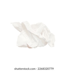Crumpled napkin isolated on white background