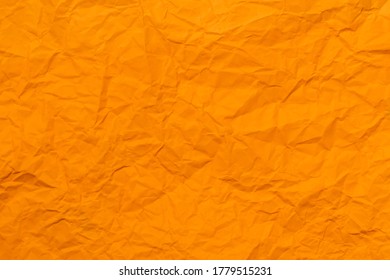 Crumpled Orange Paper For Background