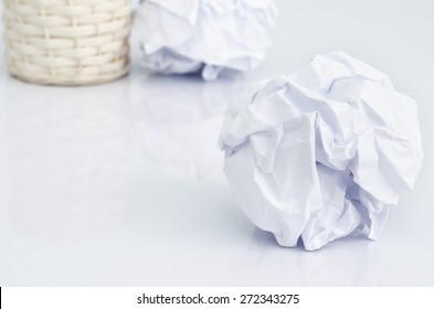 Crumpled Paper Ball On Desk