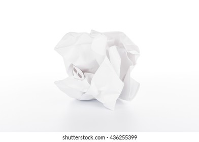 Crumpled Paper Ball On White Background Stock Photo 436255399 ...