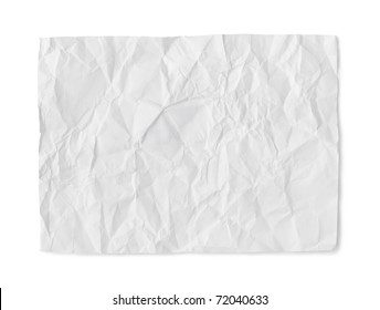 Crumpled Paper Isolated On White Background