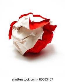  Crumpled paper isolated over white