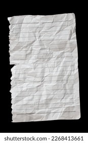 Crumpled paper on black background. Wrinkled notebook page with copy space. - Shutterstock ID 2268413661
