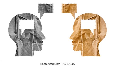 Crumpled Paper Shaped Human Heads Talk Stock Photo 707326750 | Shutterstock