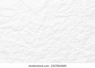 crumpled paper texture to insert text or picture, white sheet background