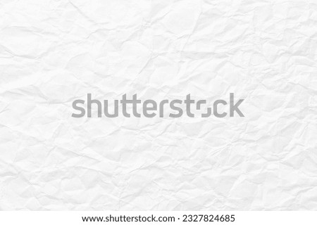crumpled paper texture to insert text or picture, white sheet background