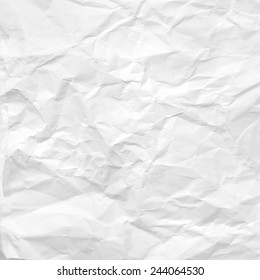 Crumpled Paper Texture White Background