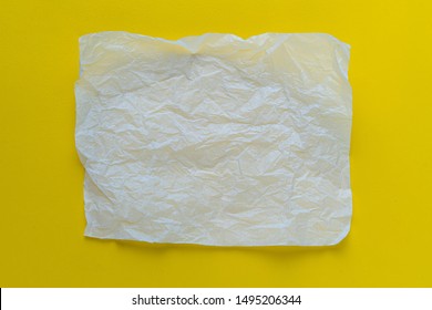 Crumpled Piece Of Cooking Or Baking Paper  On The Table, Mockup