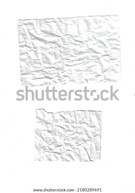 Crumpled ripped white\
paper, texture background, scanned real papers, collection of\
papers, torn paper