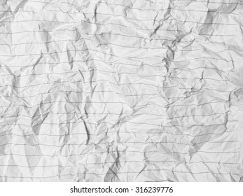 Crumpled Sheet Of Lined Paper Or Notebook Paper