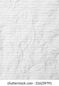 Crumpled Sheet Of Lined Paper Or Notebook Paper