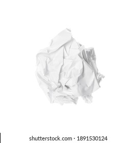 Crumpled Sheet Of Paper Isolated On White