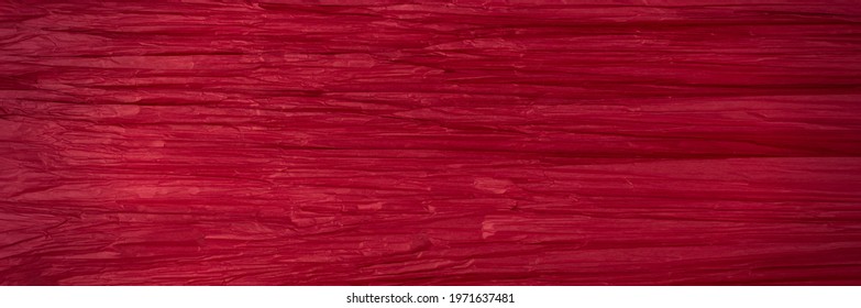 Crumpled Tissue Paper Texture Background. Red Wrinkled Rolling Cigarette Paper. Thin Wrapping Paper, Creased Crimson Page