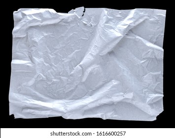 Crumpled Wet Paper Texture On Black Background