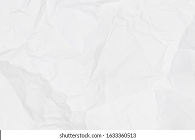 Crumpled White Paper Texture. Abstract Background For Design. Art Stylized Baner With Copy Space For A Text.