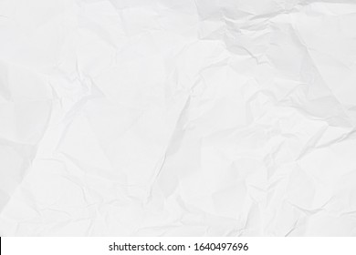 Crumpled White Paper Texture. Abstract Background For Design. Art Stylized Baner With Copy Space For A Text.