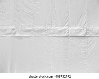 Crumpled White Plastic Sheet , Crumpled White Vinyl Canvas