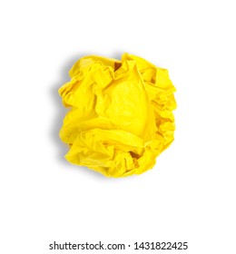 crumpled yellow orange paper ball on white background isolation - Shutterstock ID 1431822425