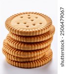 Crunchy Digestive Cookies on White Surface white background