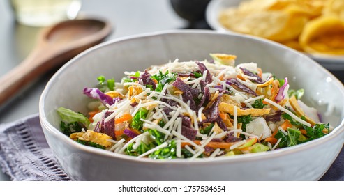 Crunchy Mexican Salad With Multi Color Tortilla Strips