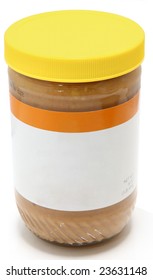 Crunchy Peanut Butter Jar With Blank Label For Text.