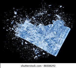 Crush Ice Isolated Black Background