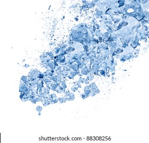 Crush Ice Isolated White Background