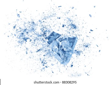 Crush Ice Isolated White Background