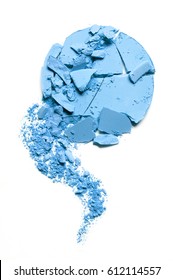 Crushed Blue Eyeshadow Isolated On White