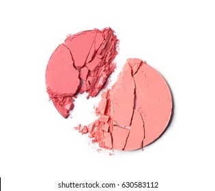 Crushed Blush Or Face Powder Isolated On White 