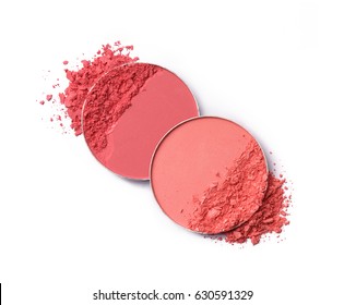 Crushed Blush Or Face Powder Isolated On White 