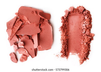 Crushed Blusher Isolated On White