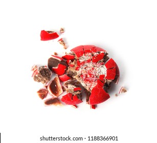 Crushed Candy On White Background, Top View