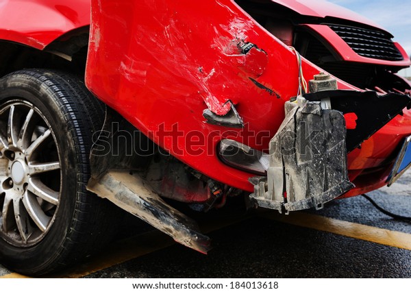 Crushed Car Stock Photo (Edit Now) 184013618