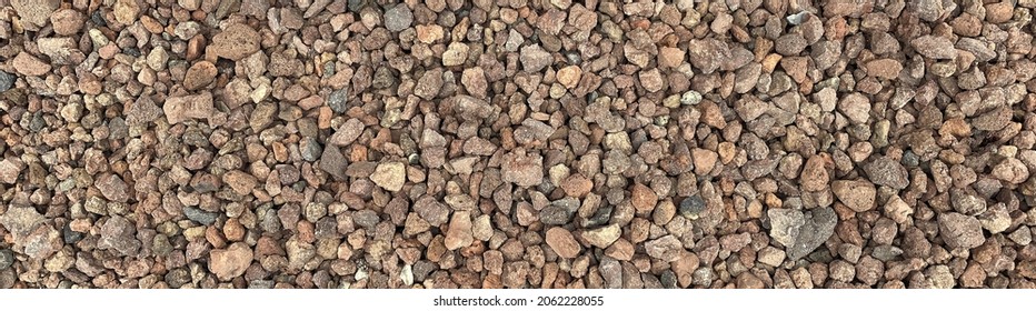 A Crushed Ground Rock Stone Groundcover Garden Path Edge Landscaping Material Nature Background