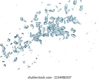 Crushed Ice Explosion On White Background