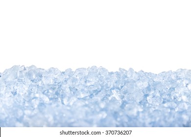 crushed ice in front of the white background .