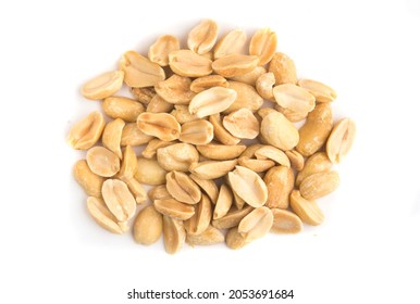 Crushed Peanuts On A White Background