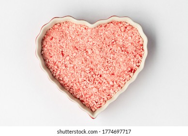 Crushed Peppermint Candy In A Heart Shape