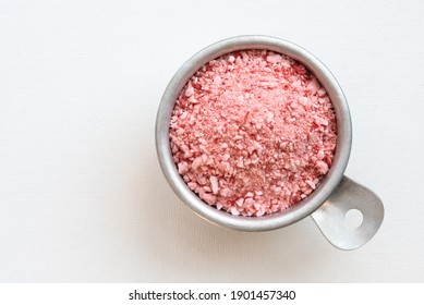 Crushed Peppermint Candy In A Measuring Cup