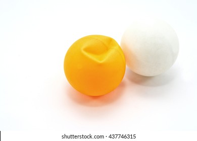 Crushed Ping Pong Ball On White Background