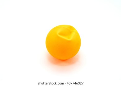 Crushed Ping Pong Ball On White Background