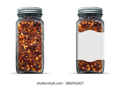 Crushed Red Pepper bottle and blank label mockup - Powered by Shutterstock