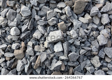 Crushed rock Different shapes and sizes for blackground