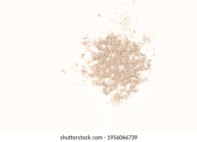 Crushed Silver Eye Shadow On A White Background . Space For Text