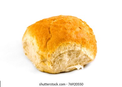 Crusty Bread Roll On A White Background