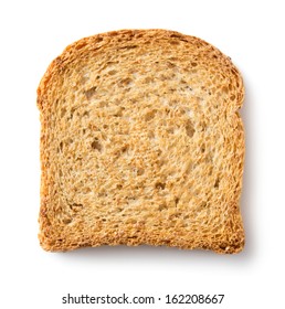 Crusty Wholemeal Bread Toast Slice On White Background